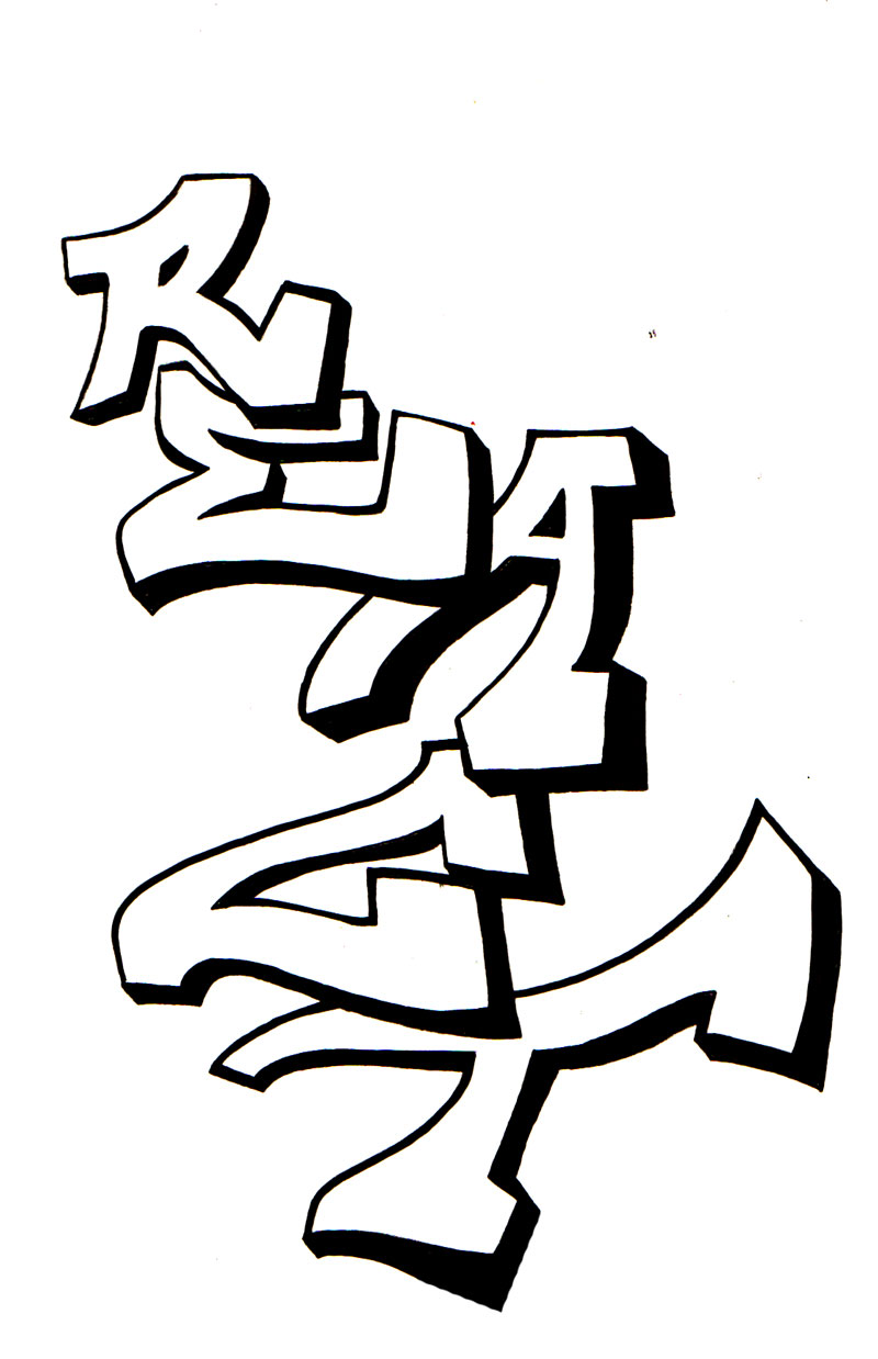 Sneak Attack Monday Vertical Graffiti Outline | Java+++